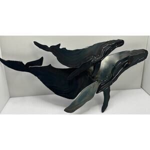 Whale Handcrafted wall art Humpback Whales Metal Wall Decor Gray 20”X 12” Haack